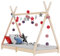 Hommdiy Kiefernholz Massiv Kinderbett Hausbett Bettenhaus Spielbett Tipi Indianer Bett Kinderhaus Holzbett Bettgestell Lattenrost Braun,80 x 160 cm
