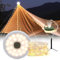 MUSUNIA Campinglampe Lichterkette Aufrollbar, 10M LED Camping Lichterkette Tragbare, USB Wiederaufladbare Wasserdichte Campinglampe Lichterkette für draußen oder fürs Campen (Warmes Licht)