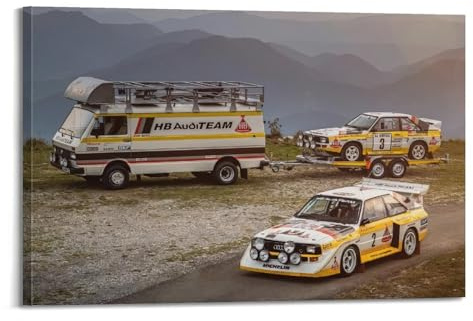 1984–1987 Rallye-Rennwagen-Poster, Gruppe B, Quattro S1, klassischer Sportwagen, dekoratives Gemälde, Leinwand, Poster, 20 x 30 cm