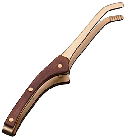 NAMOARLY Vintage Copper Tea Cup Tong Household Teacup Clip for Serving Tea Cleaning Cups and Handling Loose Ergonomic Portable Cup Tong Accessory 6.69 X 1.96 X 0.98 in