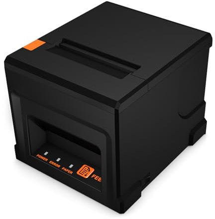 ZASCHMOY 80-mm-USB-BT-Belegdrucker, POS-Drucker, mit Automatischer Schneidevorrichtung, Belegdrucker, Restaurantküchendrucker, Kompatibel mit Support ESC POS (EU-3)