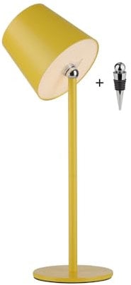 SellTec LED Tischleuchte Akku USB, Flaschenleuchte weiß dimmbar Touchdimmer, IP54 Außen für Garten, Gartentisch, Camping, Balkon oder Terrasse (gelb)