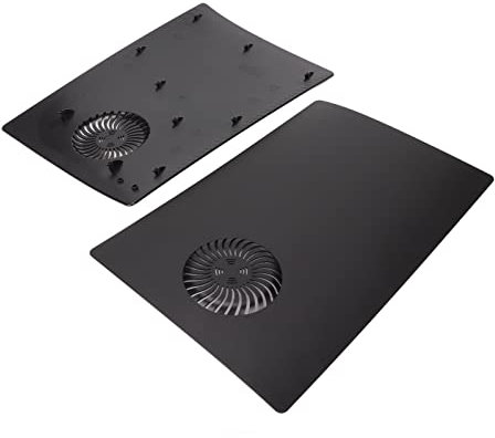 Rankomu Replacement Face PlateforPS5 Game Console Panel Plate, Frosted Black Replacement Shell with Thermovent for PS5 Digital Edition, Face Plates Cover, Durable Design