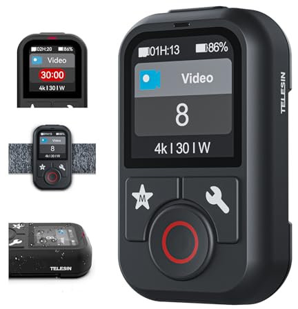 TELESIN T13 Telecomando impermeabile per Go Pro | Display LCD a colori | Supporto multilingue, controller wireless intelligente compatibile con Go Pro 13 12 11 10 9 8 Black Max Mini