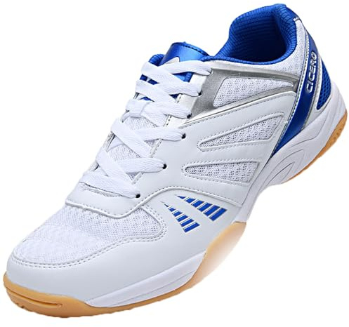 Leichtrit Badminton Schuhe,Tischtennis Schuhe Herren,Tischtennis Schuhe,Volleyballschuhe Herren,Volleyballschuhe,rutschfeste AußEnsohle,Für Badminton,Tischtennis,Volleyball,Tischtennis,Weiß