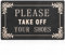 AOAOPQ Welcome Outdoor Entryway Please Take Off you shoes Mat for Front Door with Rubber Backing Doormats Indoor MatsPolystyrene Non Slip Natural Black