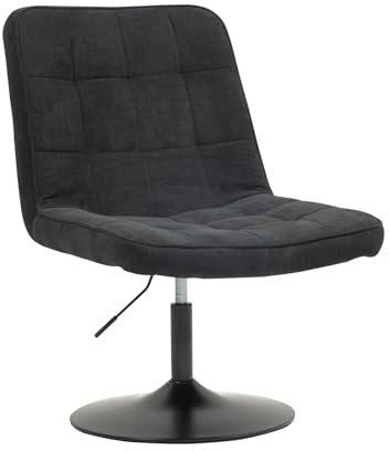 SVITA Henry Loungestuhl Polsterstuhl Drehsessel Drehfuß Loungesessel Cordbezug Schwarz