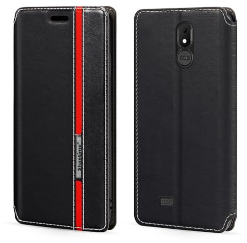 Custodia Flip in Pelle PU Bicolore con Chiusura Magnetica Invisibile Compatibile con Brondi Amico Vero 4G, Cover Elegante e Protettiva (Nero)