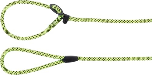 Hundeleine – Verstellbare Anti-Zug-Leine mit Safety-Stop – 1.7m x 10mm – Flamingo Eros Grün – Nylon – Beschläge matt schwarz