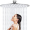 Rociador de Ducha 20cm Redondo Acero Inoxidable, 8 Pulgadas Cabezal de Ducha Lluvia 360° Ajustable, Alcachofa de Ducha, Alta Presión, Antical, Fácil de Instalar y Limpiar, Ahorro de Agua