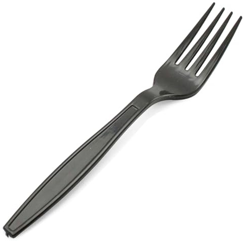 150pcs Heavy Duty Reusable Black Plastic Forks - Strong, Durable & Washable Party Cutlery Ideal for BBQs, Weddings, Birthday Celebrations, Camping, Catering, Christmas, Business Events & Daily Dining