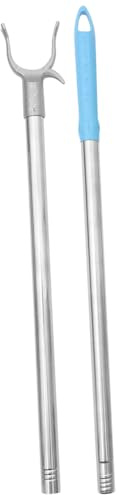 Baluue Stainless Steel Clothes Pole with Hook Long Reach Wardrobe Hook Rod for Hanging Clothes Strong and Garment Stick for Closet Ceiling High Shelf Use Multipurpose Household Helper