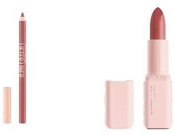 Maybelline Lifter Lip Liner, Shade: Big Lift + Maybelline Serum Lipstick, Shade: Maybe it's Soft, 106