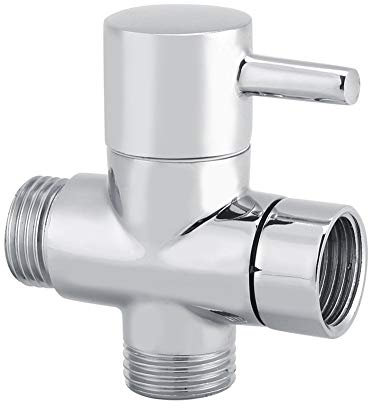 3-Way T Shut Off Valve Shower Toilet Bidet Sprayer Diverter Shape Diverter Valve for Hand Held Shower System Replacement Chrome