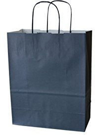 PGV Papiertragetaschen farbig mit Kordel BLAU Blue - Verschiedene Größen und Mengen (18 + 8 x 24 cm, 25 Stück)