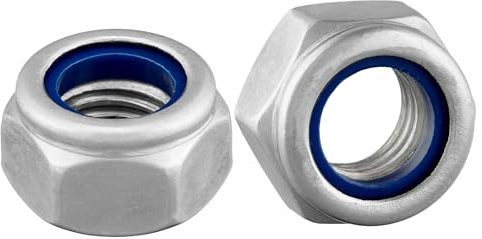 10 Controdado DIN 985 / ISO 10511, M3, standard, forma bassa, acciaio inossidabile A2 V2A, dado di arresto, dado autobloccante, dado esagonale, dado a vite (M8, 10 Stück)