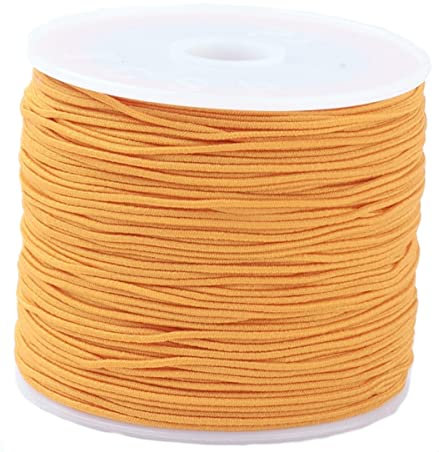 Sadingo Elastisches Band 15 Meter (1mm) gelb-Gold, Gummiband Perlenschnur, Armbänder, DIY Schmuck Armband Gummiband
