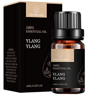 Organisches ätherisches Öl, duftende Öle mit organischer Aromatherapie 100% reine therapeutische ätherische Öle von höchster Qualität (10 ml) 0,33 oz für Diffusor und Luftbefeuchter (Ylang Ylang)