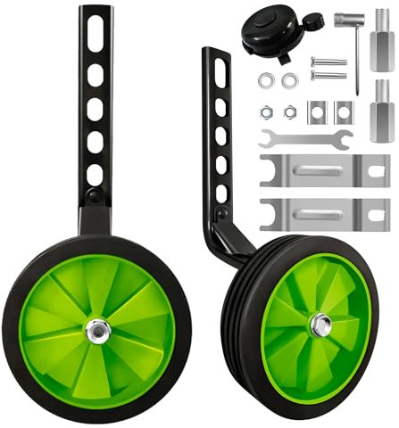 Stützräder, Fahrrad-Stützräder mit stärkerer Version, strapazierfähiges, hinten verstellbares Fahrrad-Stabilisator-Kit, passend für 12, 14, 16, 18, 20 Zoll Kinder Singlespeed Fahrrad