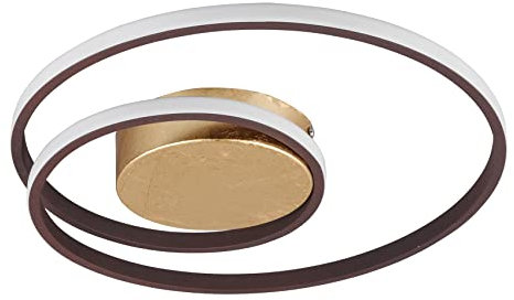 Reality Leuchten LED Deckenleuchte Zibal R62911124, Metall rostfarbig, inklusiv 22 Watt LED, Switch Dimmer