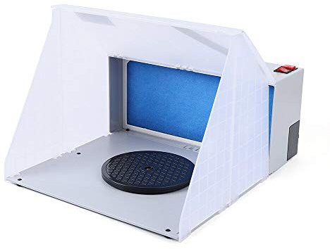 Cabine de pulvérisation aérographe Mobile - 3 m³/Min - Portable - Ventilateur Puissant avec Plateau Rotatif - pour Le modélisme et Les travaux de Peinture - Seulement 47 DB