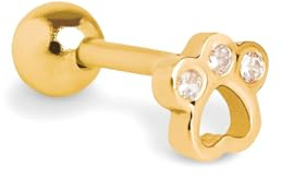 SINGULARU - Einzelner Ohrring Mini Pfote. Sterlingsilber mit 18 kt Gold oder Rhodium Beschichtung. Schmuck für Damen
