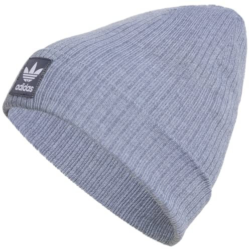 adidas Damen Rib Beanie, Heather Grey/White 2, Einheitsgröße