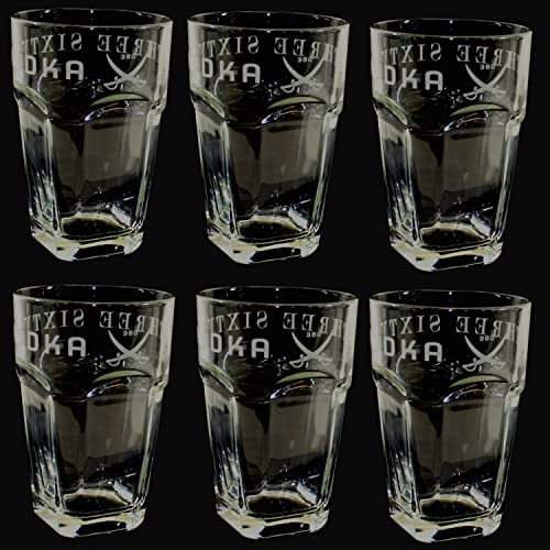 QMBasic Set | 6 Stück GLÄSER 0,3l für Three Sixty Vodka