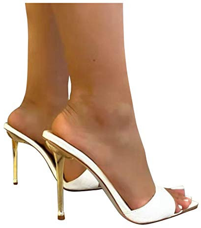 LLDG Damen High Heel Sandaletten mode Pointed Toe pumps sexy Schlangen druck Sandalen Elegante Retro Slip on Slipper Modische Stilettos Sandal Vintage Open Toe Sommerschuhe mit Pfennigabsatz