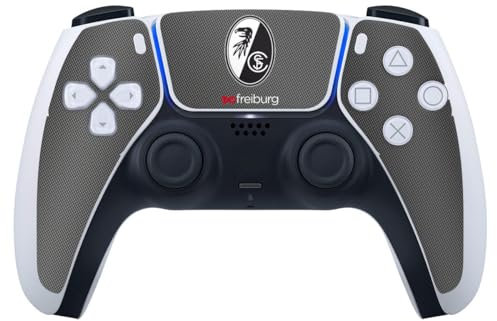 DeinDesign Skin kompatibel mit Sony Playstation 5 PS5 Controller Folie Sticker SC Freiburg Offizielles Lizenzprodukt Logo