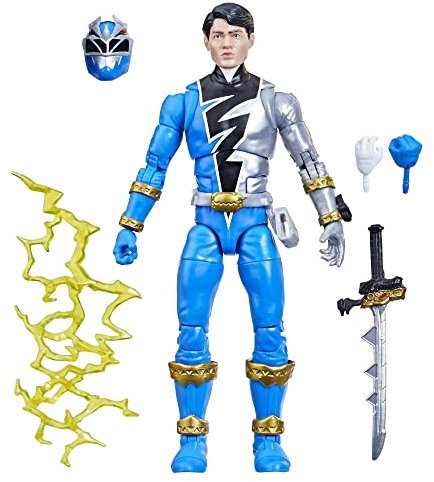 Power Rangers Lightning Collection Dino Fury Blue Ranger 15,2 cm Premium Sammlerstück Actionfigur Spielzeug mit Zubehör, Kinder ab 4 Jahren