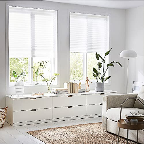 2er-Pack Plissee Klemmfix ohne Bohren Weiß 60100100cm, Sichtschutz und Sonnenschutz, Cosimo-Stil Plissee Rollo mit Klemmfix, Jalousie Faltrollo Sichtschutz und Sonnenschutz Rollo für Fenster & Tür