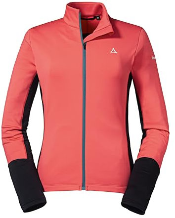 Schöffel Damen Longsleeve Piambello L, atmungsaktive, schnelltrocknende Fahrradjacke, MTB Shirt mit 4D Body Mapping, Langarmshirt mit Rückentasche, Geranium, 42