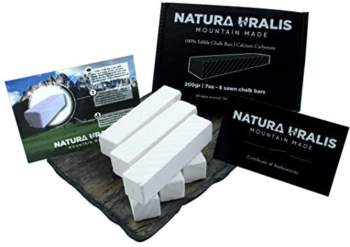 Natura Uralis Premium Belgorod Gesso Segato | 200g di Barrette Di Gesso Bianco - Incredibile Croccantezza, Soddisfacente Consistenza Terrosa, Vellutata e Solida, Sensazione ASMR