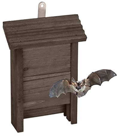Relaxdays Bat Box Casa para Murciélagos, Refugio de Madera, 29 x 18 x 6 cm, para Jardín y Exteriores, Entrada Estrecha, Marrón