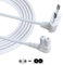 AJTECH® 5M Cavo di Alimentazione TV EU Spina Piatta - Cordone ad Angolo Retto Certificato IEC C7 - Compatibile con PS5 PS4 Slim Xbox Series S X LG Cordon di Alimentazione - 5-Metri Bianco