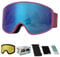 OUTDOOR SPARTA Skibrille(3. Rosa Rahmen, Volle Linse Gespiegelt Blau)