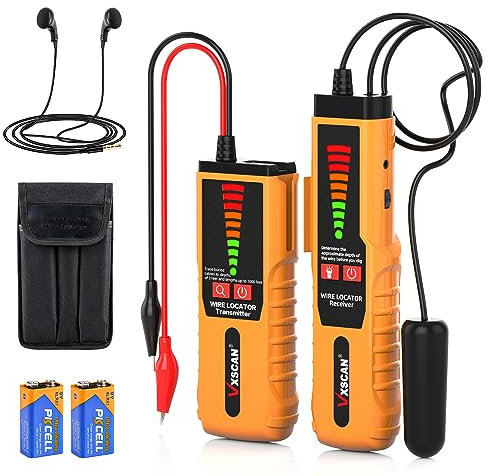 VXSCAN F04 F04 - Tester per cavi con auricolare, tracciatore di fili sotterranei non distruttivo per individuare fili e fili di irrigazione per recinzioni per animali