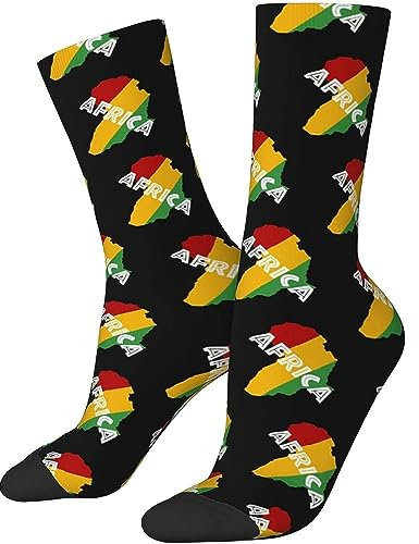 874 Socken Herren, Afrika Rasta Auf Schwarz Business Socken Klassische Herrensocken Rutschhemmend Socken Für Geschenk Freizeit Trekking 40cm
