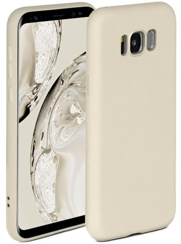 ONEFLOW Soft Case für Samsung Galaxy S8 Hülle aus Silikon mit Kameraschutz, Silikonhülle mit erhöhtem Schutz fürs Display, Backcover Schutzhülle, weiche Handyhülle, Creme