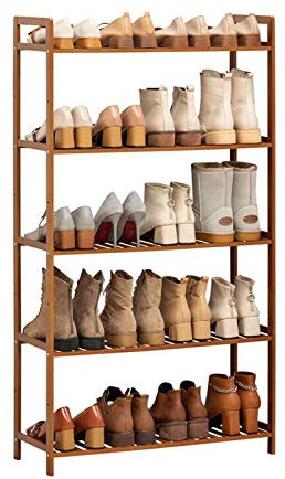 HEXEH Schuhregal Schuhgestell 5-Tier-Speicherregal ideal for Flur Badezimmer Wohnzimmer Große Kapazität Lagergestell 26,7 * 9.8 * 50.3 Zoll (W * d * h) Schuhschrank