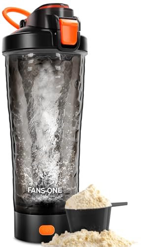 FANS-ONE Elektrische Protein-Shaker-Flasche, verschließbarer elektrischer Mixbecher, 680 ml, Tritan, wiederaufladbarer Mixer, tragbarer Mixer, Shaker Becher für Protein-Shakes für Männer und Frauen,