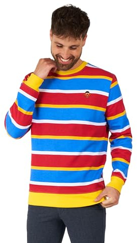 OppoSuits Sesame Street™-Pullover für Herren – Slim Fit – Pullover-Sweatshirt – Mehrfarbig – Langarm – Rundhalsausschnitt