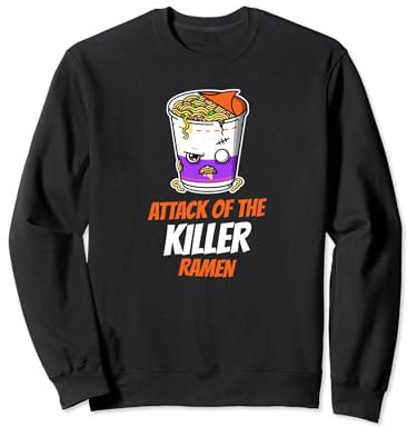 Funny Ramen design with spooky noodle pot Sweatshirt