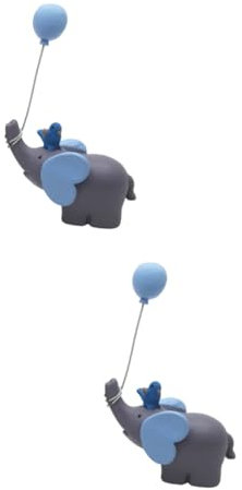 ibasenice 2stücke Lovely Balloon Elephant Cake Decoration Resin Elephant Ornaments for Dessert Table Sky for Kids Celebrations