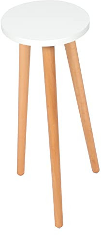 POPETPOP Support en Bois pour Pots de Fleurs Haut Intérieur, Porte-pot pour Plantes D'intérieur, Support Amovible en Bois Naturel, Diamètre 20 Cm Hauteur 52 Cm, pour Salon et Balcon