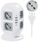 TESSAN Ciabatta Multipresa 8 Schuko 16A con 4 USB, Torretta Multipresa con Interruttore e Prolunga Elettrica 2 Metri, 20W Ricarica rapida per Phone, Pad, Adattatore Itailne per Ufficio, Casa, Grigio