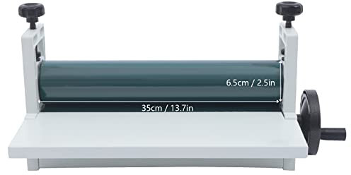 HOARLICN Plastifieuse manuelle à froid de 14 pouces Plastifieuse manuelle à froid Plastifieuse à rouleaux Plastifieuse à froid 350 mm Plastifieuse à froid pour photo publicité peinture couvertures de