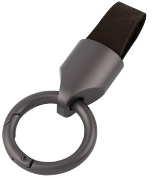 Adunsiaoto Auto Schlüsselanhänger, Herren-Schlüsselanhänger Aus Leder, Leder Auto Schlüsselanhänger Clips Schnalle Aus Zinklegierung Schlüssel-Anhänger Halter(Curry)