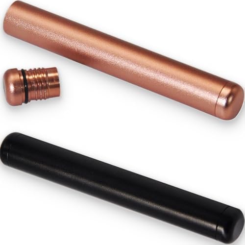 BLPRKOT Porta Joint,Joint - Custodia Antiodore, Custodia per Il Trasporto,110mm King Size Cone Holder Air Tight Hard Plastic Tube Smoking Rolling Cig Joint Tube,Tubo A Prova di Odore (nero, oro rosa